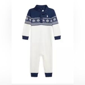 Ralph Lauren snap romper EUC